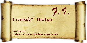 Frankó Ibolya névjegykártya