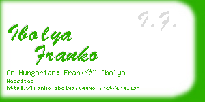 ibolya franko business card